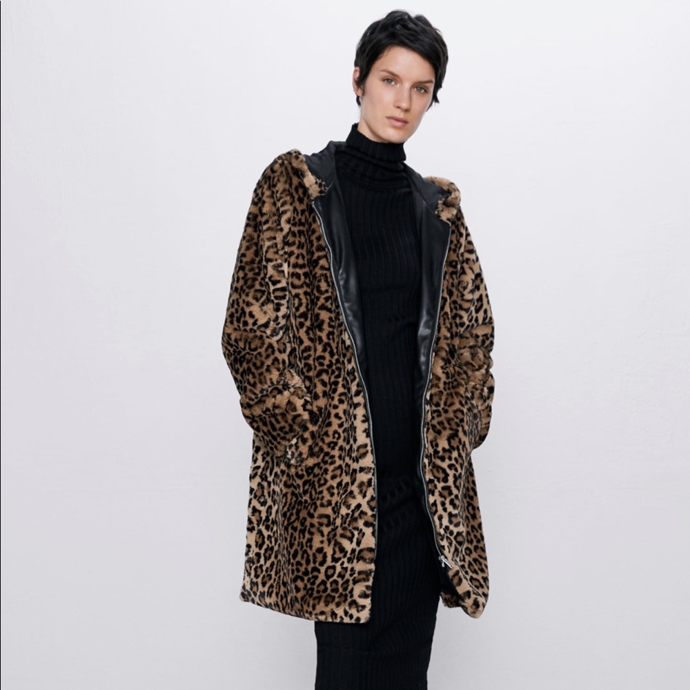 Zara Leopard Print Coat